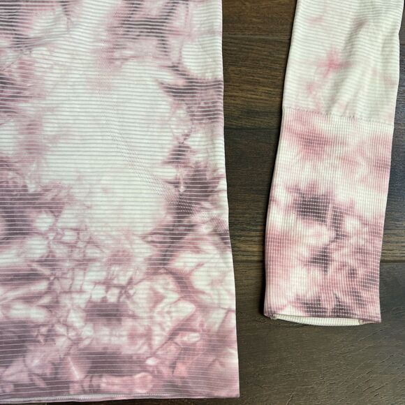 Lululemon Swiftly Tech Size 4 Long Sleeve 2.0 Shibori Stripe Pink Taupe Tie Dye - Picture 4 of 14